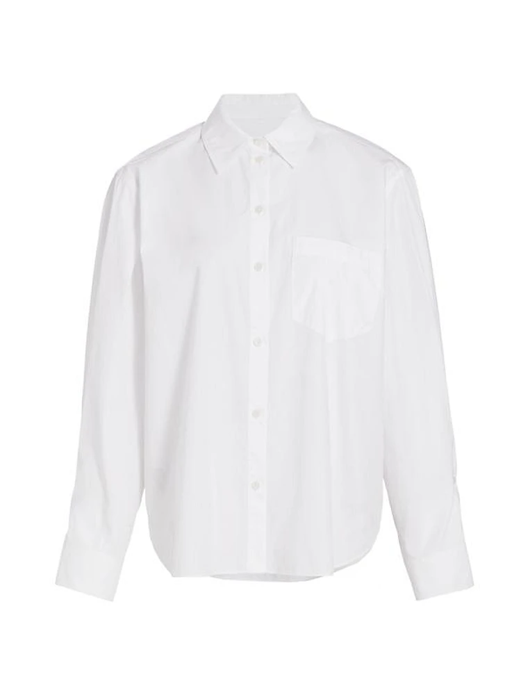 Wesley Poplin Balloon-Sleeve Shirt