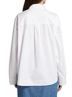 Wesley Poplin Balloon-Sleeve Shirt