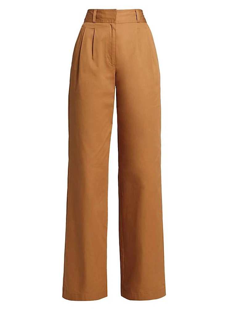 Baxter Wide-Leg Pleated Pants