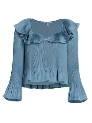 Charis Pleated Ruffle Blouse