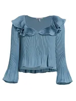 Charis Pleated Ruffle Blouse