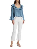 Charis Pleated Ruffle Blouse