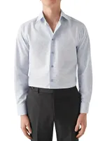 Contemporary-Fit Check Cotton & Tencel Shirt