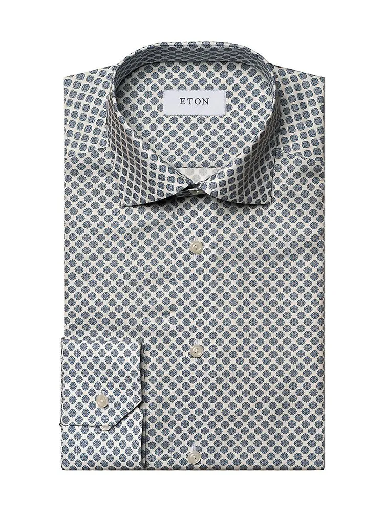 Slim-Fit Medallion Cotton & Tencel Shirt