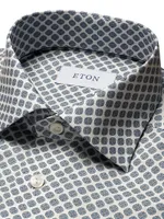 Slim-Fit Medallion Cotton & Tencel Shirt