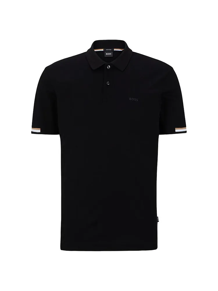 Regular-Fit Polo Shirt with Rubberized Logo