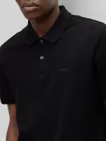 Regular-Fit Polo Shirt with Rubberized Logo