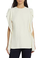 Side-Drape Crepe Top