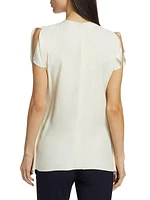 Side-Drape Crepe Top