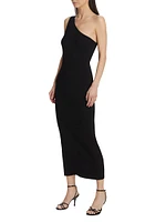 Ribbed One-Shoulder Maxi Dress