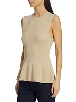 Contour Rib-Knit Peplum Top