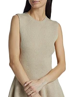 Contour Rib-Knit Peplum Top