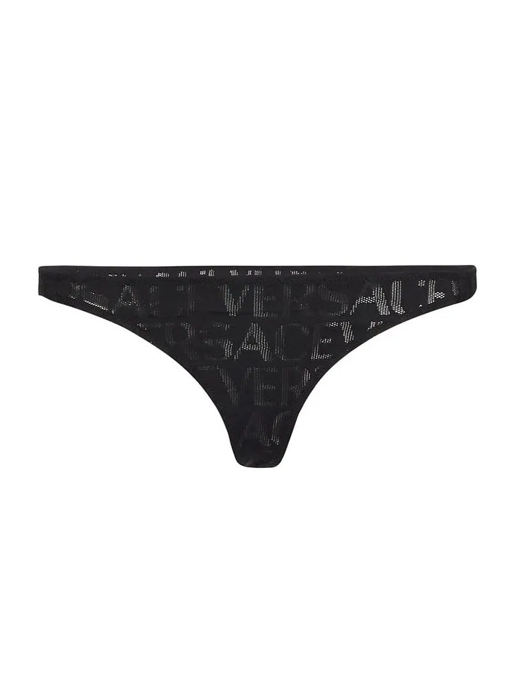 On Repeat Logo Mesh Thong