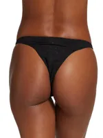 On Repeat Logo Mesh Thong