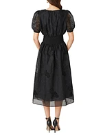 Nona Organza Eyelet Midi-Dress