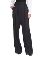 Luisa Pleated Wide-Leg Pants