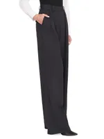 Luisa Pleated Wide-Leg Pants