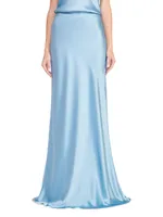 Voyage Satin Fishtail Maxi Skirt