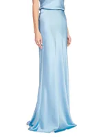 Voyage Satin Fishtail Maxi Skirt