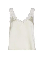 Fernanda Lace-Trim Silk Camisole