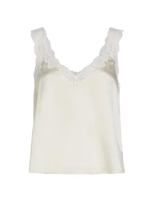 Fernanda Lace-Trim Silk Camisole