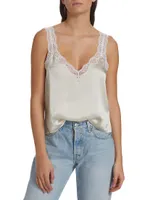 Fernanda Lace-Trim Silk Camisole