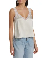 Fernanda Lace-Trim Silk Camisole