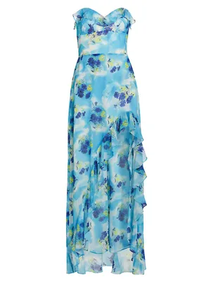 Corinna Floral Strapless Maxi Dress