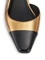 Cecile 30MM Metallic Leather Slingback Pumps