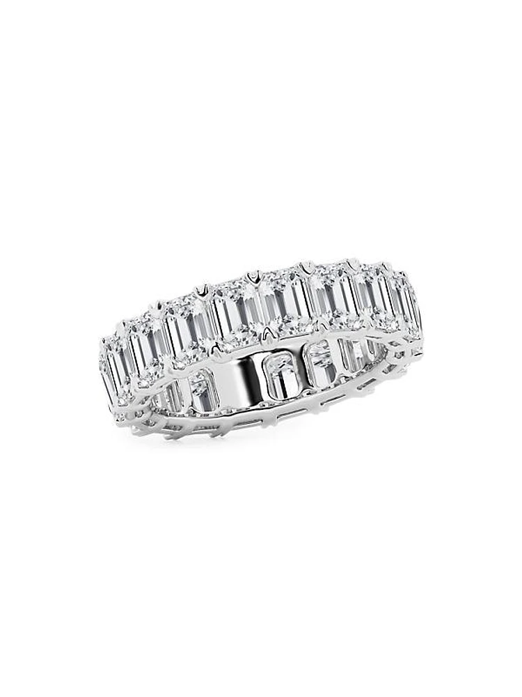 14K White Gold & Emerald-Cut Natural Diamond Eternity Band