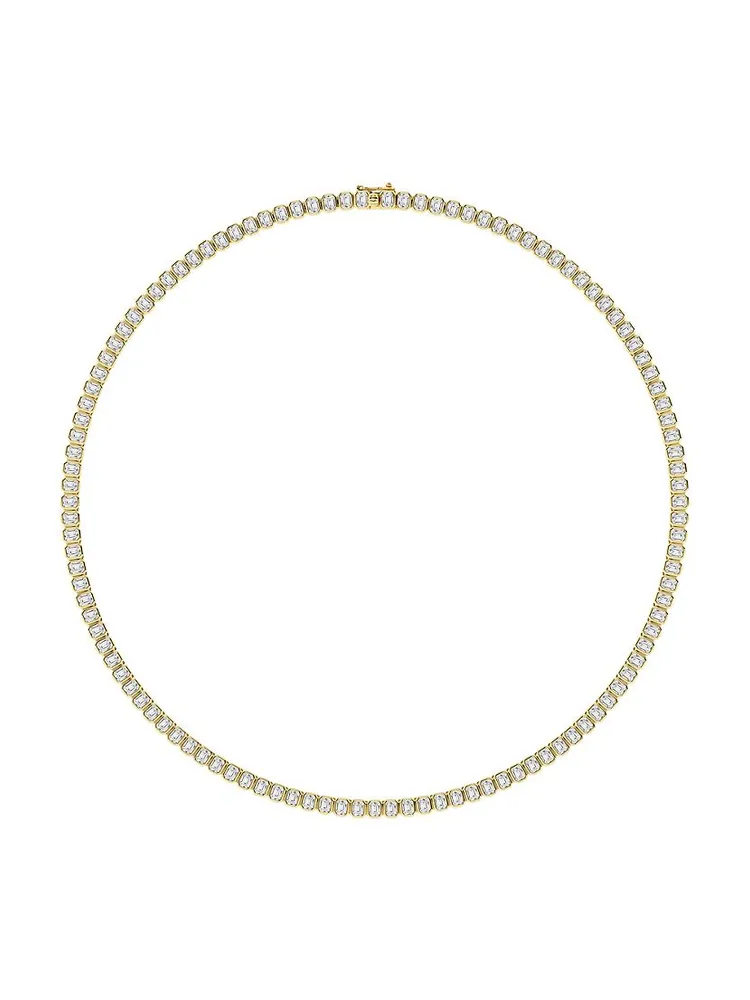 14K Yellow Gold & 12 TCW Diamond Tennis Necklace