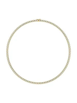 14K Yellow Gold & 12 TCW Diamond Tennis Necklace