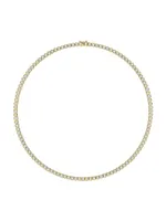 14K Yellow Gold & 12 TCW Diamond Tennis Necklace