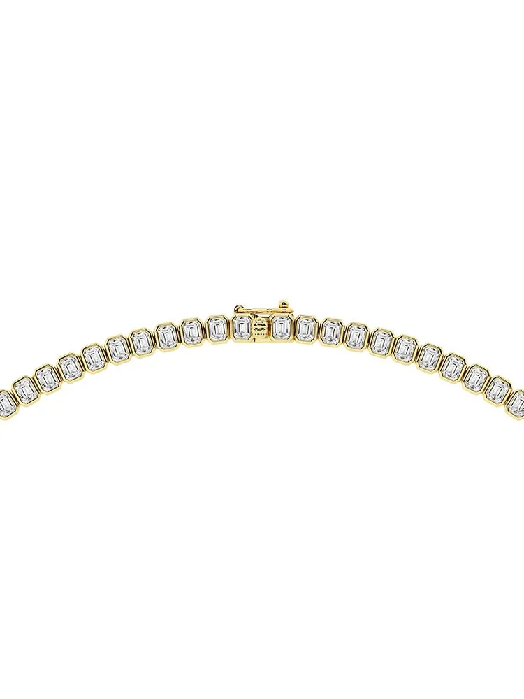 14K Yellow Gold & 12 TCW Diamond Tennis Necklace