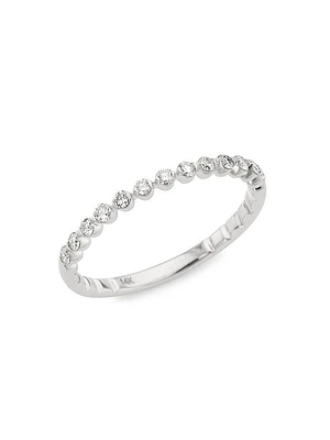 14K White Gold & 0.25 TCW Diamond Wedding Band