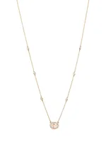 14K Rose Gold, Morganite & 0.27 TCW Diamond Pendant Necklace