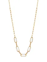 14K Yellow Gold & 0.60 TCW Diamond Paperclip Necklace