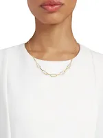 14K Yellow Gold & 0.60 TCW Diamond Paperclip Necklace