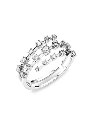 14K White Gold & 0.48 TCW Diamond Wrap Ring