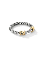 Petite Helena Wrap Band Ring with 18K Yellow Gold and Pavé Diamonds