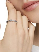 Petite Infinity Band Ring with Pavé Diamonds