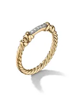 Petite Helena Wrap Ring 18K Yellow Gold with Pavé Diamonds