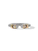 Petite Helena Open Ring with 18K Yellow Gold Pavé Diamonds