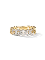 Belmont® Curb Link Band Ring 18K Yellow Gold with Pavé Diamonds