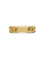 Belmont® Curb Link Band Ring 18K Yellow Gold with Pavé Diamonds