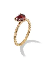 Chatelaine® Heart Ring 18K Yellow Gold with Garnet