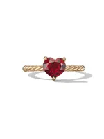 Chatelaine® Heart Ring 18K Yellow Gold with Garnet