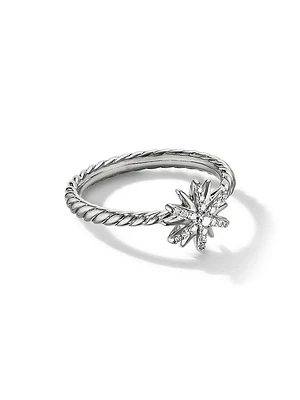 Petite Starburst Ring with Pavé Diamonds