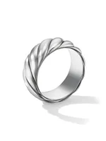 Sculpted Cable Contour Band Ring Sterling Silver