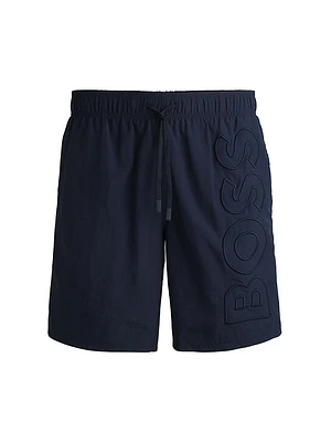 Swim Shorts with Embroidered Logo